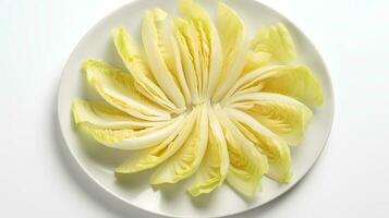 Photo of Endive sliced pieces isolated on white background