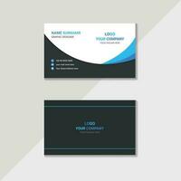 Blue Modern Business Card Clean Design Template vector