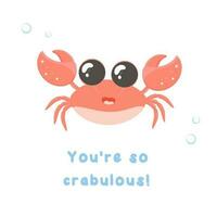 Motivational and support card with sea creatures vector