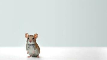 foto de un rata en blanco antecedentes. generativo ai
