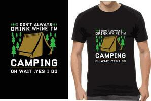 free camping t-shirt design vector