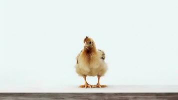 Photo of a chicken on white background. Generative AI