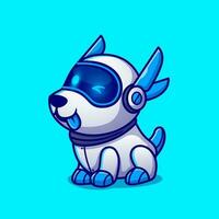 Cute Dog Robot Cartoon Vector Icon Illustration. Animal Technology Icon Concept Isolated Premium Vector. Flat Cartoon Style