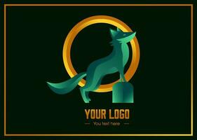fox logo gradient colorful style vector