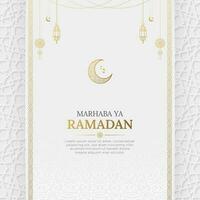 Ramadán kareem elegante social medios de comunicación enviar modelo con islámico modelo adornos vector