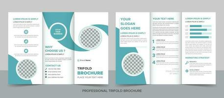 Creative corporate modern business trifold brochure template, trifold layout, letter, a4 size brochure. vector