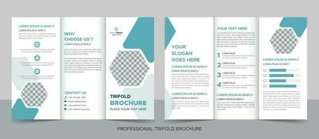 Creative corporate modern business trifold brochure template, trifold layout, letter, a4 size brochure. vector