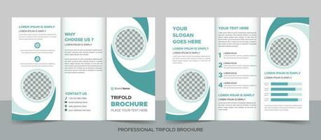 Creative corporate modern business trifold brochure template, trifold layout, letter, a4 size brochure. vector