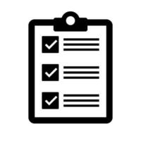 Checklist and clipboard silhouette icon. Task and survey. Vector. vector