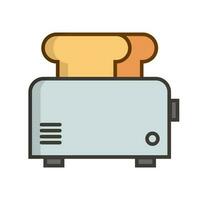 Flat design toaster icon. Vector. vector