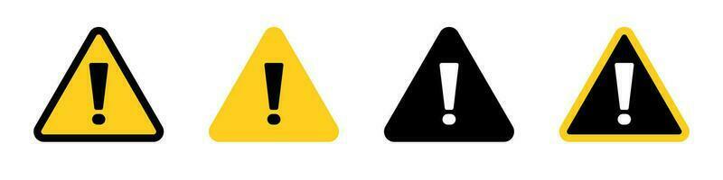 Triangle Attention Icon Set. Danger and warning. Exclamation point icons. Vector. vector