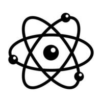 Atom and electron silhouette icon. Vector. vector