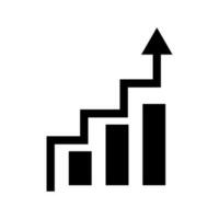 Step-by-step growing bar graph silhouette icon. Vector. vector