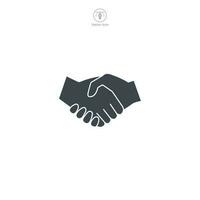 Handshake icon symbol vector illustration isolated on white background