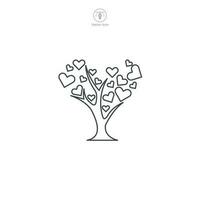 Tree with Heart icon symbol vector illustration isolated on white background