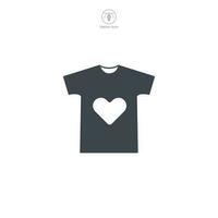 ropa donación. camiseta con corazón icono símbolo vector ilustración aislado en blanco antecedentes