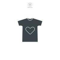 Clothes Donation. T-Shirt with Heart icon symbol vector illustration isolated on white background