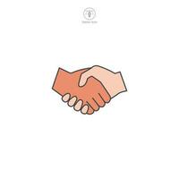 Handshake icon symbol vector illustration isolated on white background