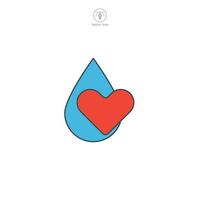 agua soltar con corazón icono símbolo vector ilustración aislado en blanco antecedentes