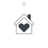 Home with Heart icon symbol vector illustration isolated on white background