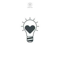 Light Bulb with Heart icon symbol vector illustration isolated on white background