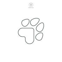 mascota pata con corazón icono símbolo vector ilustración aislado en blanco antecedentes