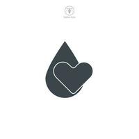 Water Drop with Heart icon symbol vector illustration isolated on white background