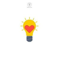 Light Bulb with Heart icon symbol vector illustration isolated on white background
