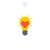 Light Bulb with Heart icon symbol vector illustration isolated on white background