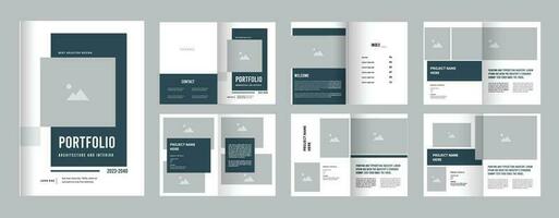 architecture and interior professional portfolio layout, a4 size print ready template vector