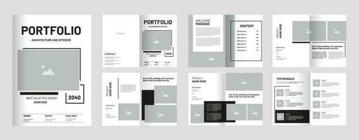 Minimal Architecture and interior portfolio design vector