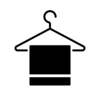 Towel and hanger silhouette icon. Towel drying. Vector. vector