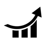 Bar graph silhouette icon. Increase in profit and sales. Vector. vector