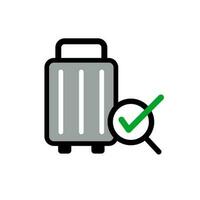 Suitcase inspection. Baggage inspection. Vector. vector