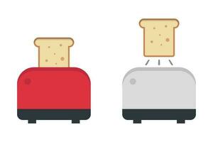 Bread toaster icon set. White bread. Vector. vector