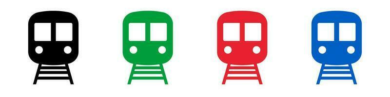 Train icon set. Subway. Vector. vector