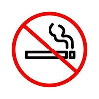 No de fumar icono. anti-tabaco área. vector. vector