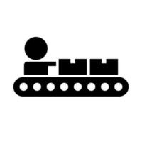 Factory line worker silhouette icon. Factory worker. Vector. vector