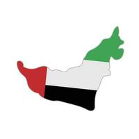 Map of the United Arab Emirates with flag pattern. Vector. vector