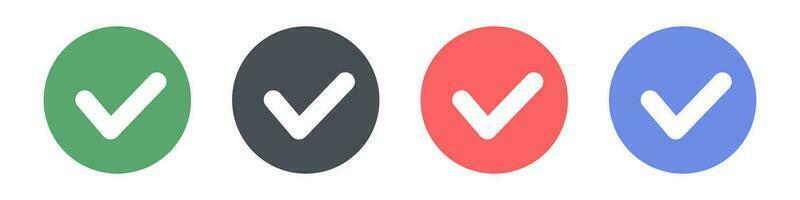 Checkmark icon set in light color. Vector. vector