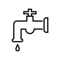 Simple water tap icon. Faucet and water drop. Vector. vector