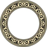 Vector golden and black round turkish ornament. Endless ottoman national border, frame