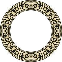 Vector golden and black round turkish ornament. Endless ottoman national border, frame