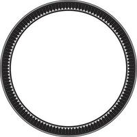 Vector black monochrome frame, border, Chinese ornament. Patterned circle, ring of the peoples of East Asia, Korea, Malaysia, Japan, Singapore, Thailand