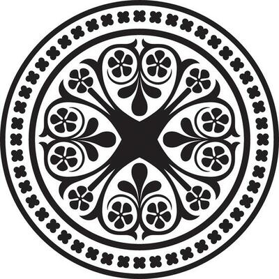 Vector black monochrome round ornament of ancient Greece. Classic circle pattern of the Roman Empire
