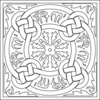 Vector monochrome square European ornament. Classic pattern of Ancient Greece, Roman Empire. Suitable for sandblasting, plotter and laser cutting