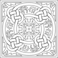 Vector monochrome square European ornament. Classic pattern of Ancient Greece, Roman Empire. Suitable for sandblasting, plotter and laser cutting