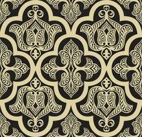 Vector golden seamless arabic national ornament. Ethnic endless pattern, oriental and african peoples of asia, persia, iran, iraq, syria