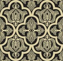 Vector golden seamless arabic national ornament. Ethnic endless pattern, oriental and african peoples of asia, persia, iran, iraq, syria