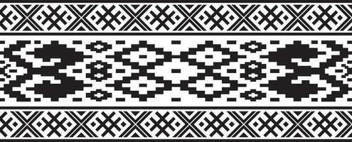 Vector monochrome seamless Belarusian national ornament. Ethnic endless black border, Slavic peoples frame